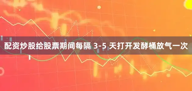 配资炒股给股票期间每隔 3-5 天打开发酵桶放气一次